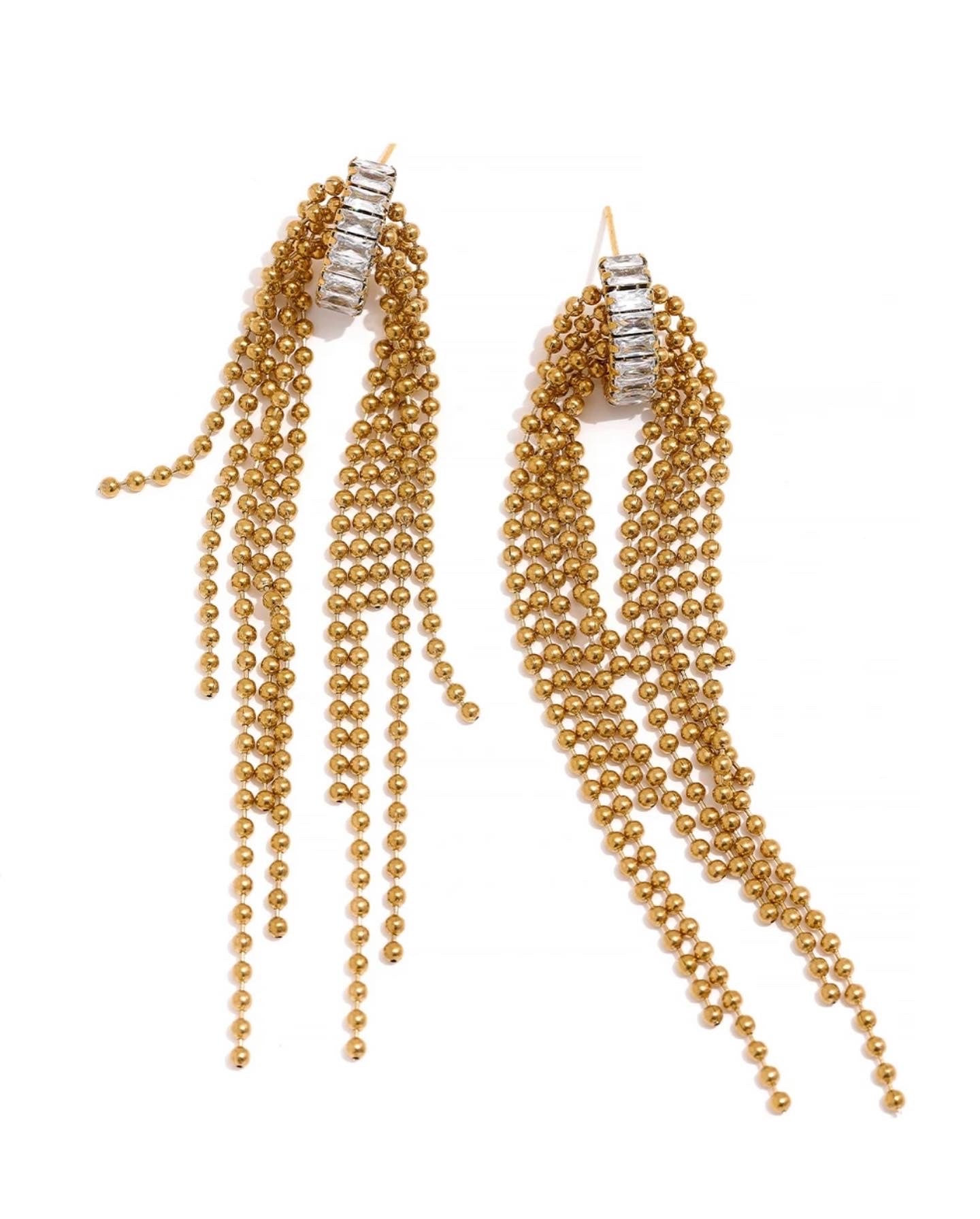 Baguette Tassel Earrings