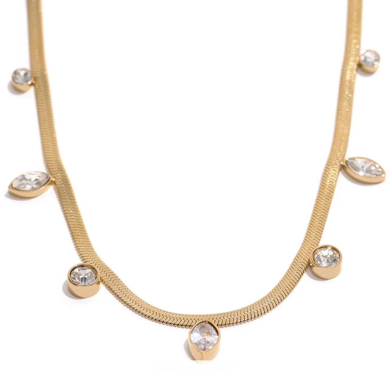 Flat Zircon Necklace