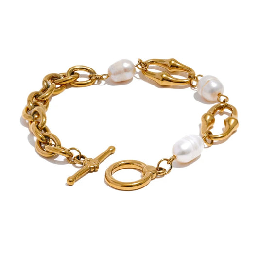 Pearl Metal Bracelet