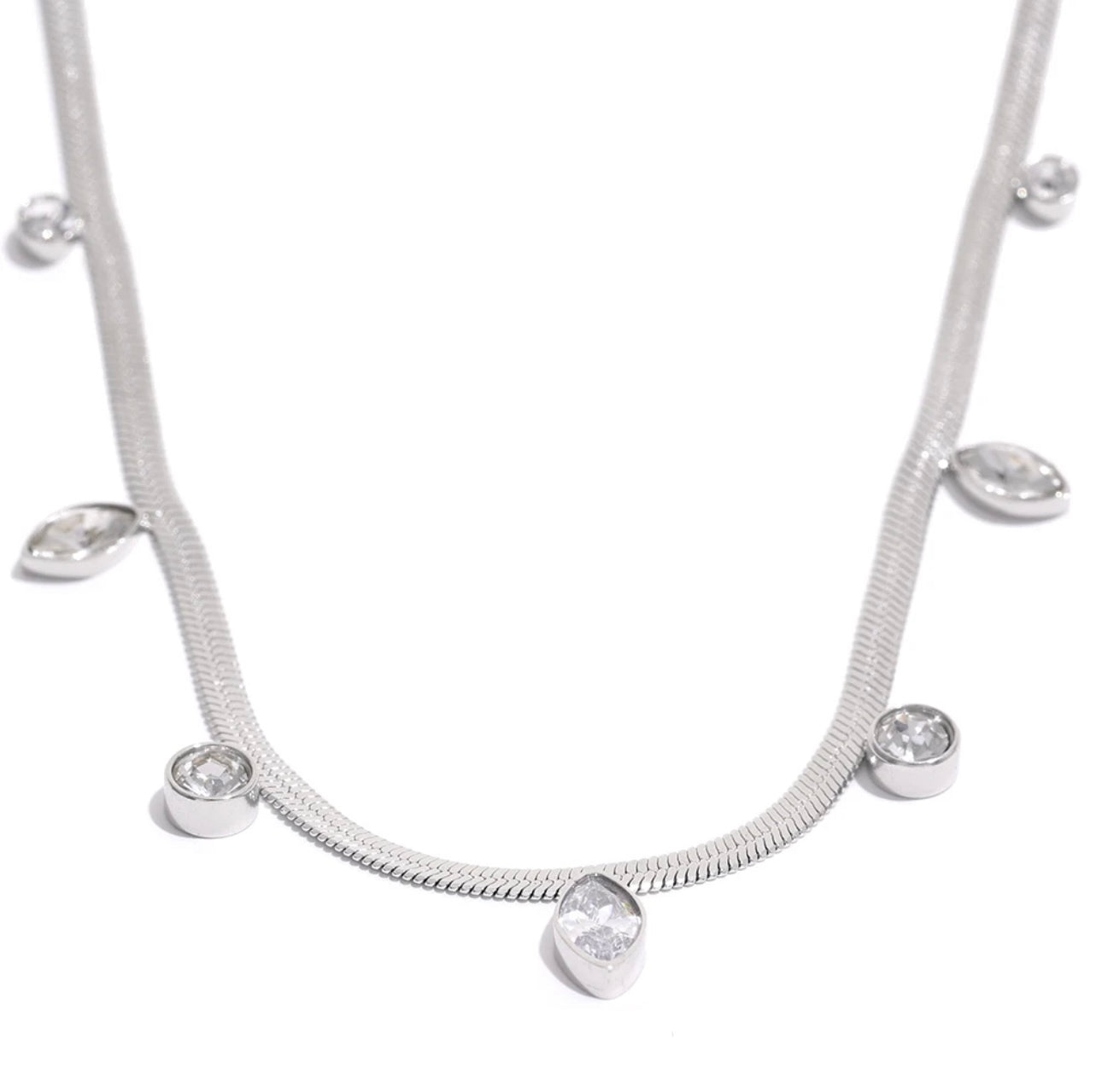 Flat Zircon Necklace