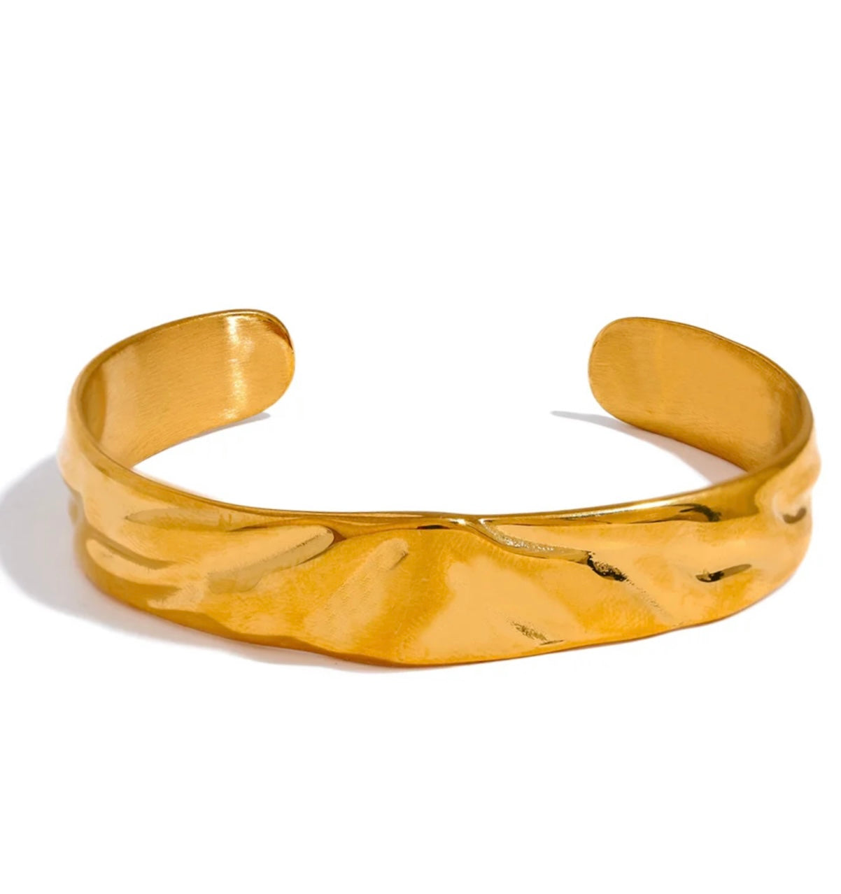 Gold Chunky Textured Bangle