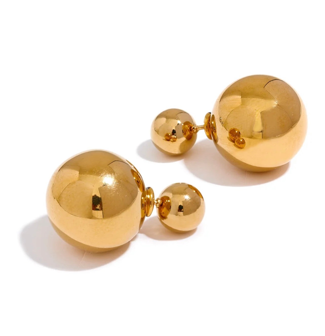 Gold Double Bubble Studs