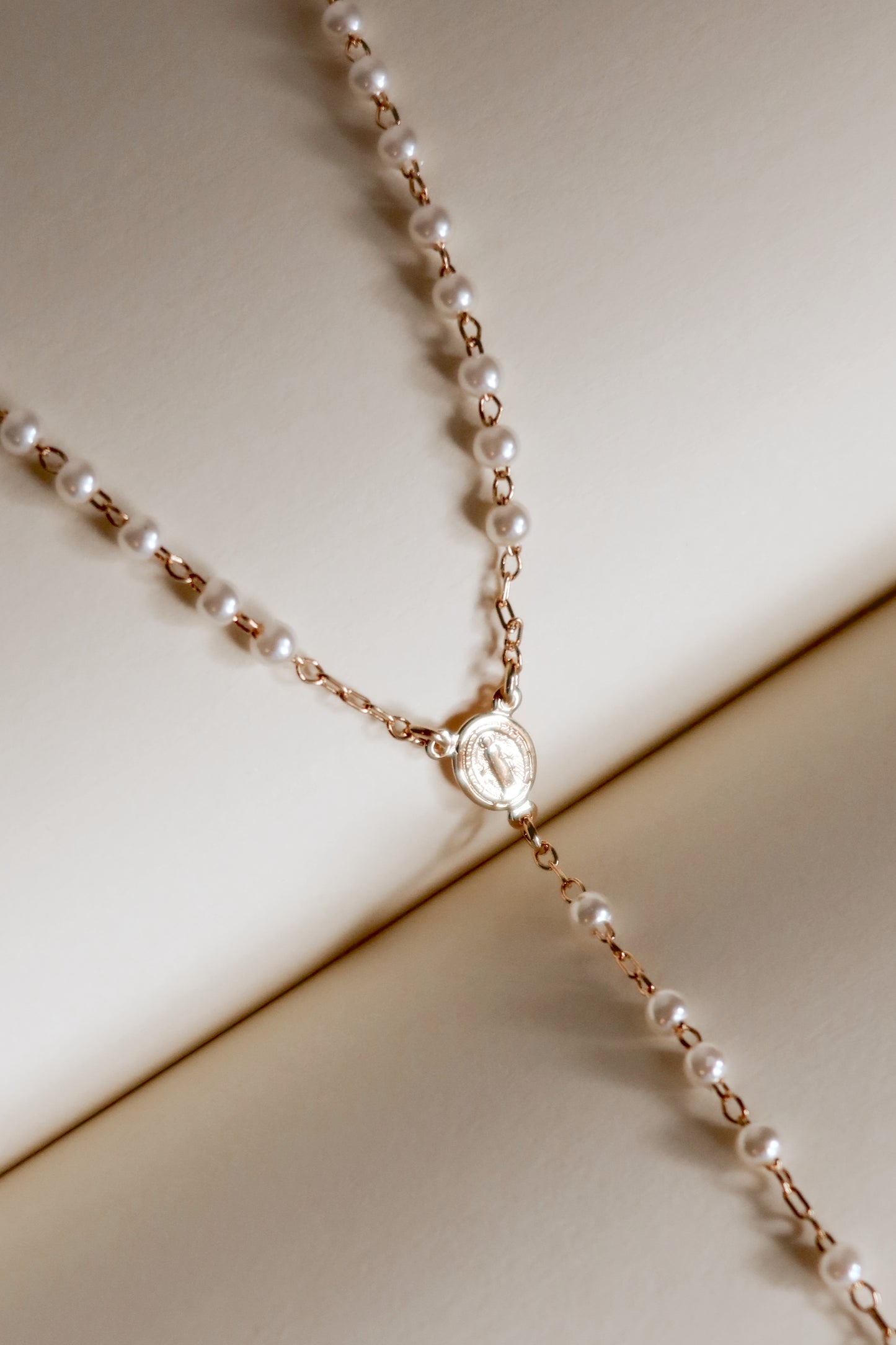 Rosary Pearl Necklace