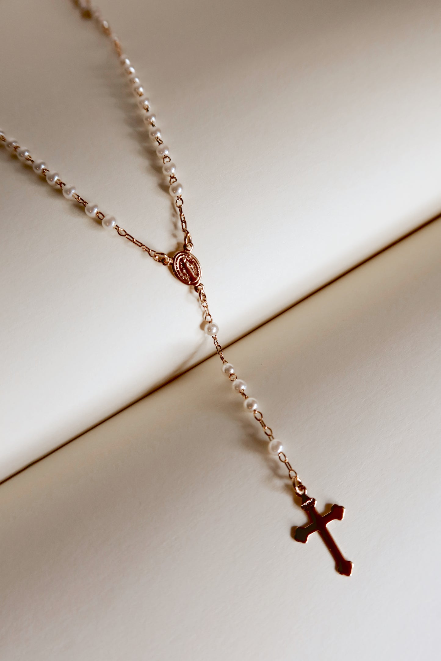 Rosary Pearl Necklace