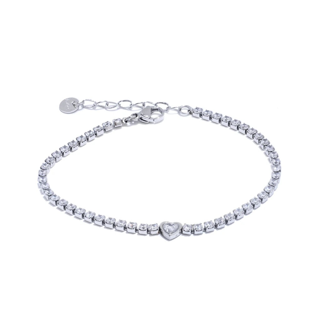 Tennis Heart Bracelet